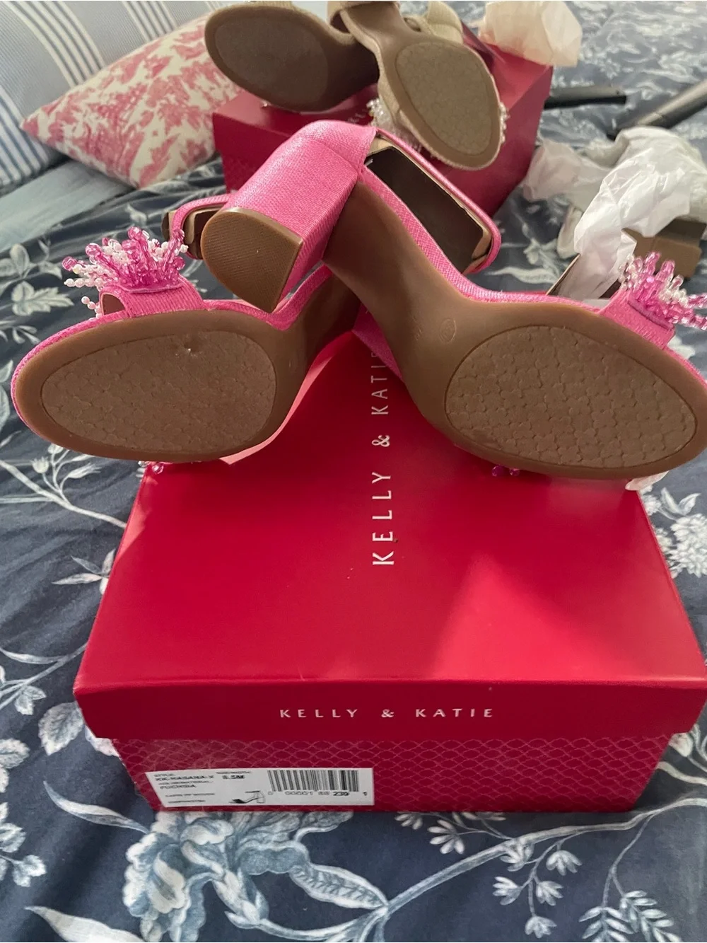 Kelly & Katie Girls' Fuchsia Woven Strap Sandals